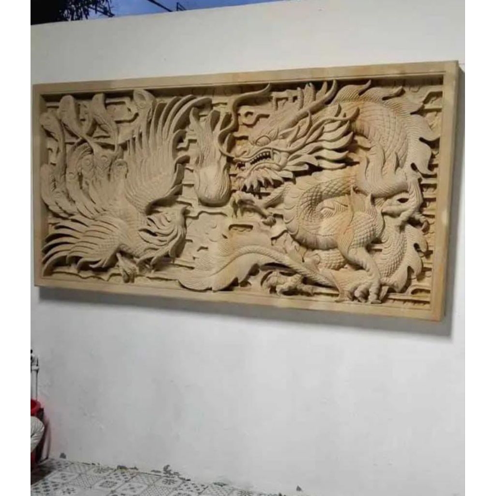 relief naga batu alam hiasan dinding batu paras jogja batu ukir 100x200