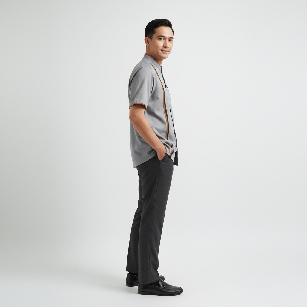 Firsthand Koko Moza Lengan Pendek Abu Abu