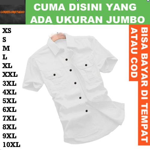 5XL 4XL 3XL XXL XL L M S XS 10XL 9XL 8XL 7XL 6XL Shirt Kemeja Laki Hem Pria Mlg Polos Dua 2 Kantong 