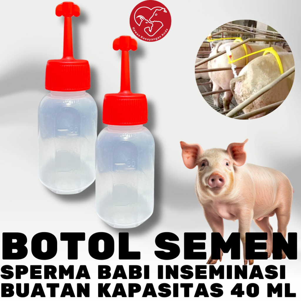 10pcs Botol Semen Babi 40ml Botol Sperma Babi Pig Semen Bottle Tempat Penyimpanan Sperma Babi