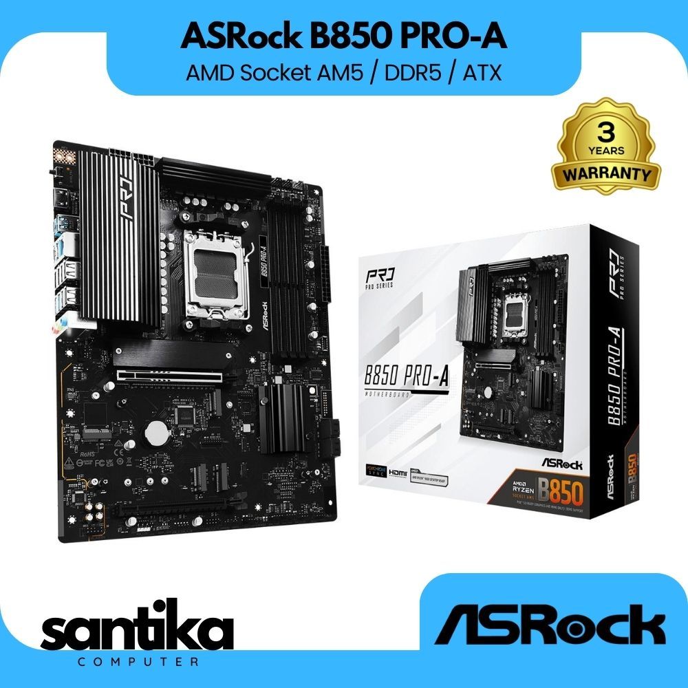 ASRock B850 Pro-A Motherboard AMD Ryzen DDR5