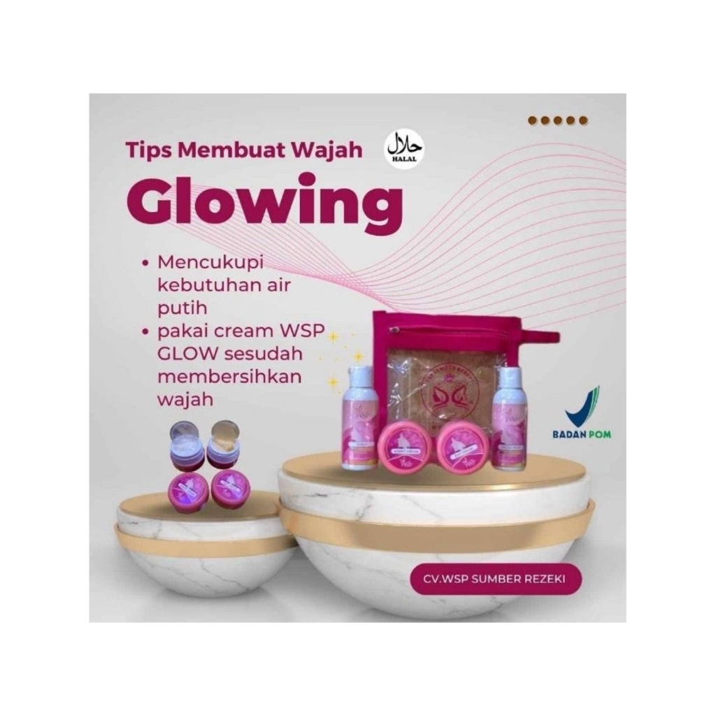 1 Paket Skincare WSP Glow - Mengatasi Flek, Jerawat, dan Kusam, Aman untuk Bumil & Busui