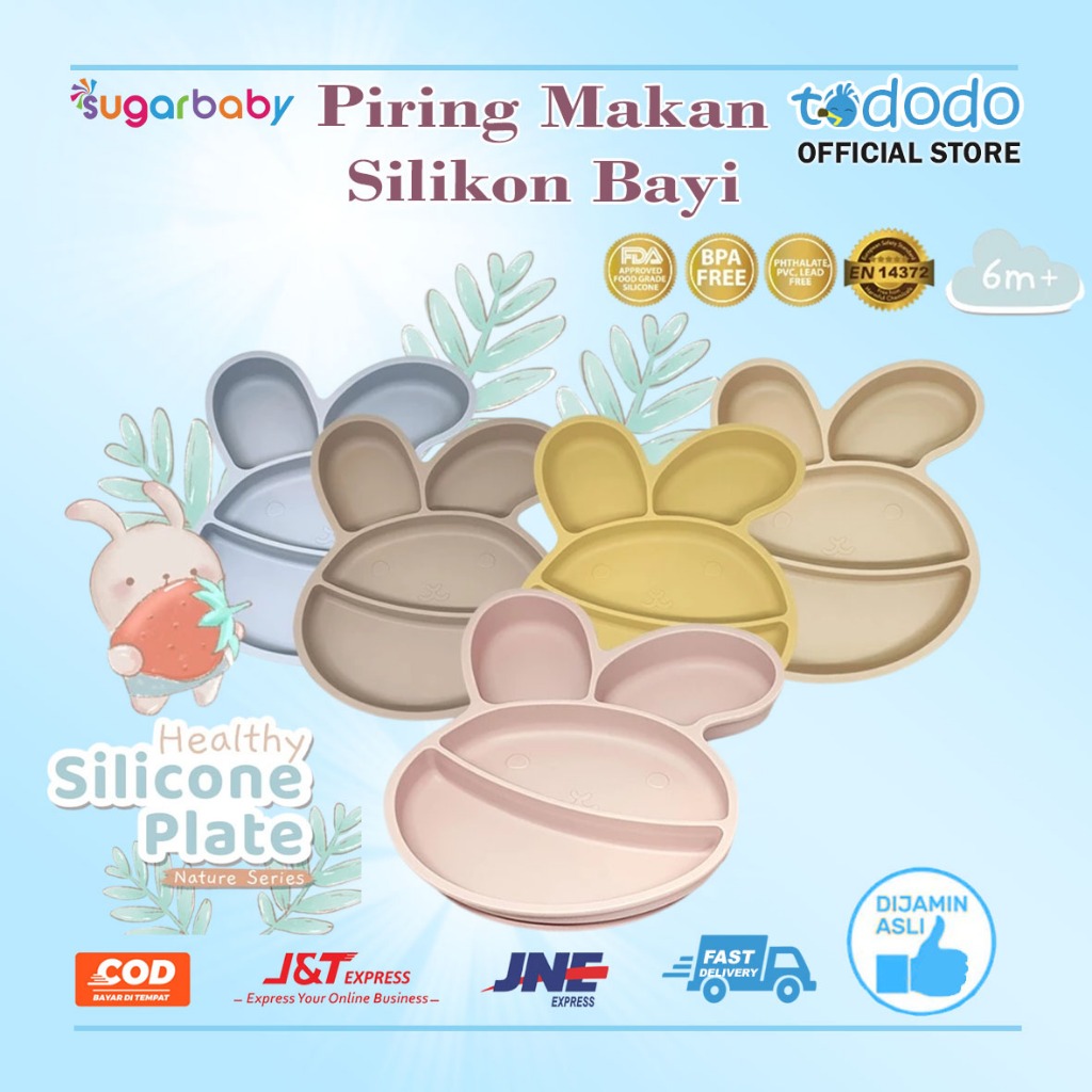 Piring Makan Silikon Bayi Sugarbaby Healthy Silicone Plate Nature Series Tempat Makan Bayi