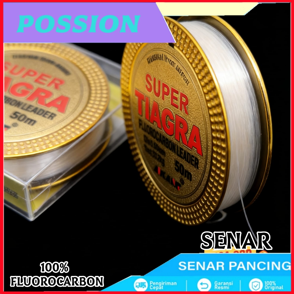 Tiagra 50M  Senar Pancing Nilon Garis Fishing Line Memancing Pancing Ikan Line Fishing