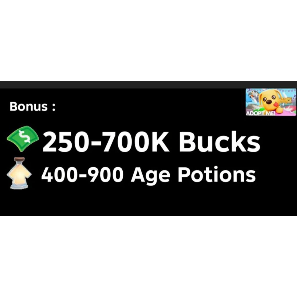 Akun Adopt Me 2 Banyak Age Potions + Bonus bucks