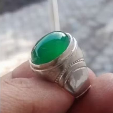 cincin batu akik asli sulaiman hijau 16mm