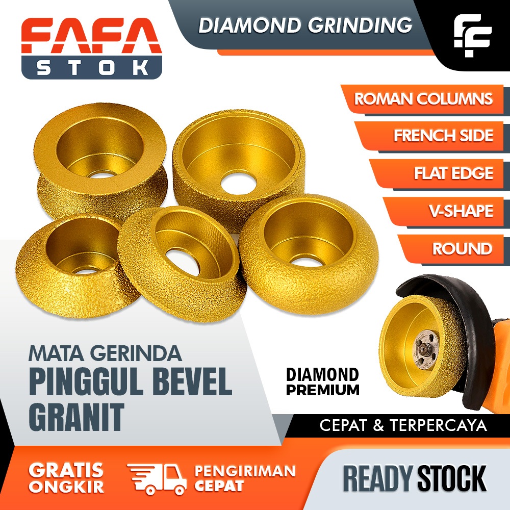 Mata Gerinda Pinggul Roda Profil Batu Granit Diamond Grinding Wheel Bevel Edge Bullnose  Round Flat