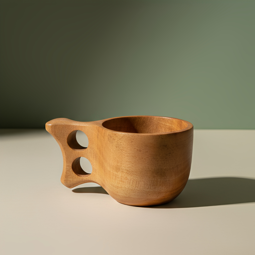 Cangkir mug kuksa kayu / gelas kayu unik / gelas kuksa