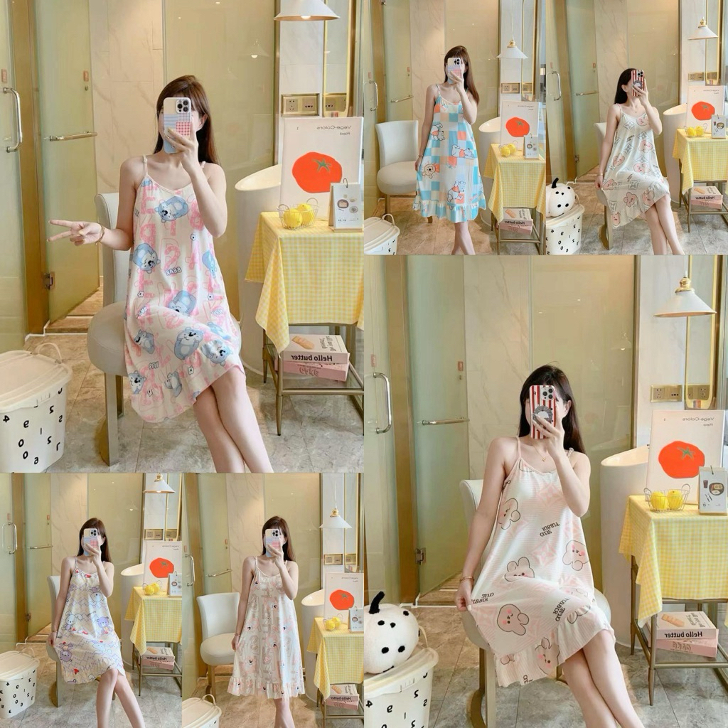 JG - Daster Tali Satu Tanktop Import / Daster Renda Tali babydol / Daster Cup Bra Sexy