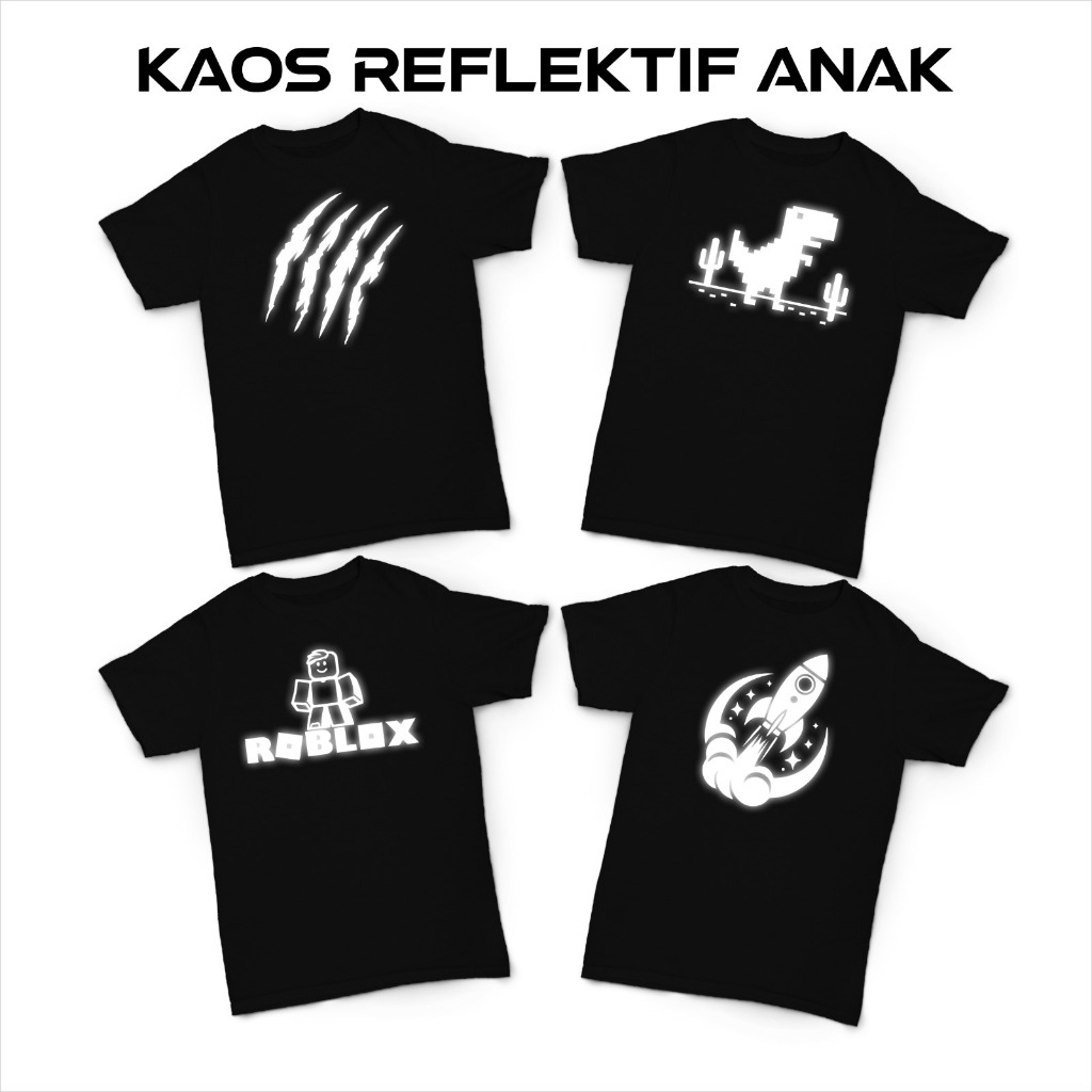 Kaos Reflektif Nyala Terkena Cahaya Hologram Silver Distro Katun Sound Balap Blitar