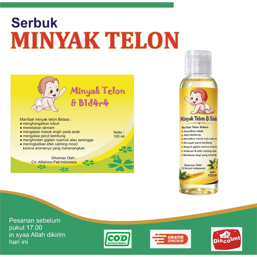 MINYAK TELON & BIDARA 100 ML I LEMBUT UNTUK SI BUAH HATI