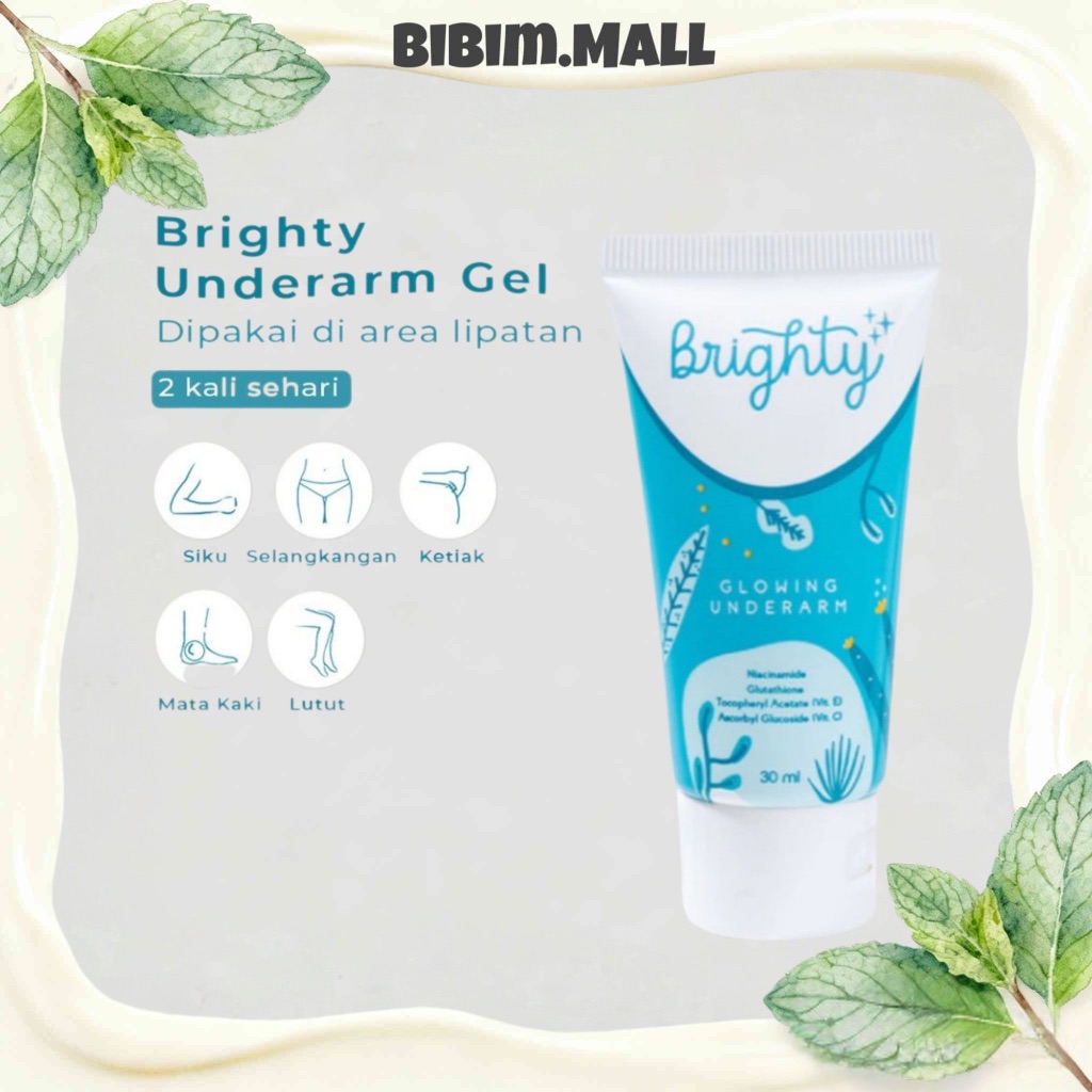 Brighty Glowing Underarm Pemutih Ketiak No.1 Indonesia Mencerahkan Lipatan Kulit Selangkangan Siku L