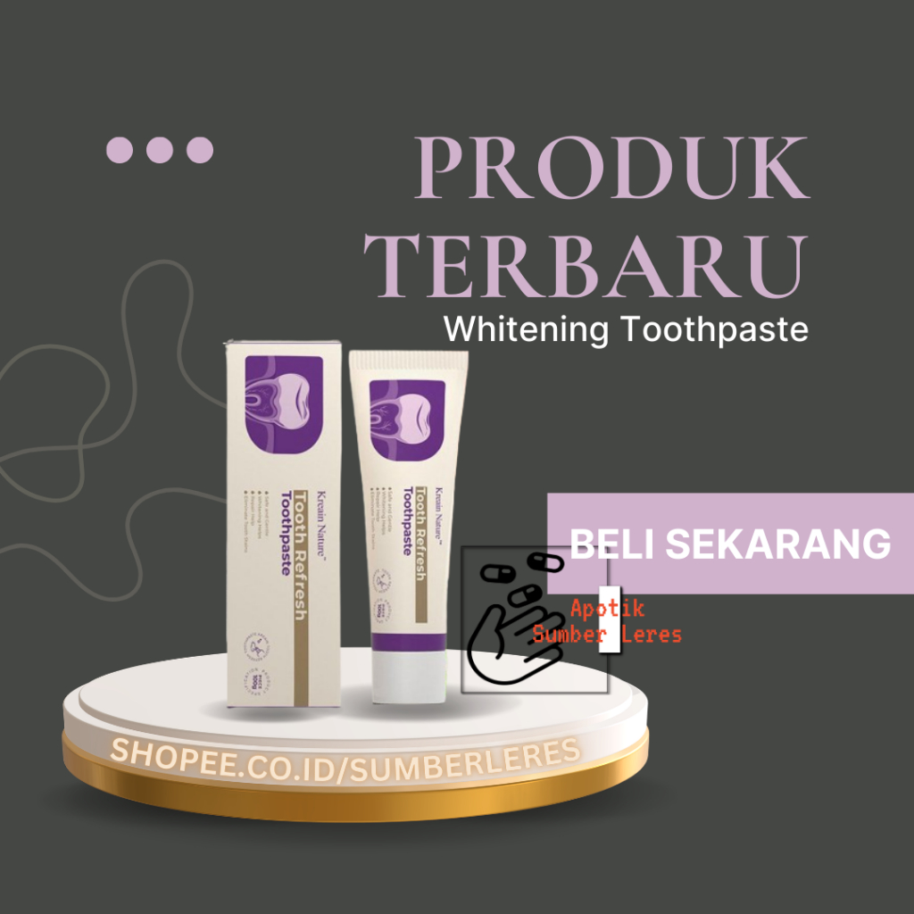 Toothpaste Pasta Gigi Kreain Nature Tooth Refresh – Atasi Gigi Sensitif, Berlubang & Bau Mulut | Gig