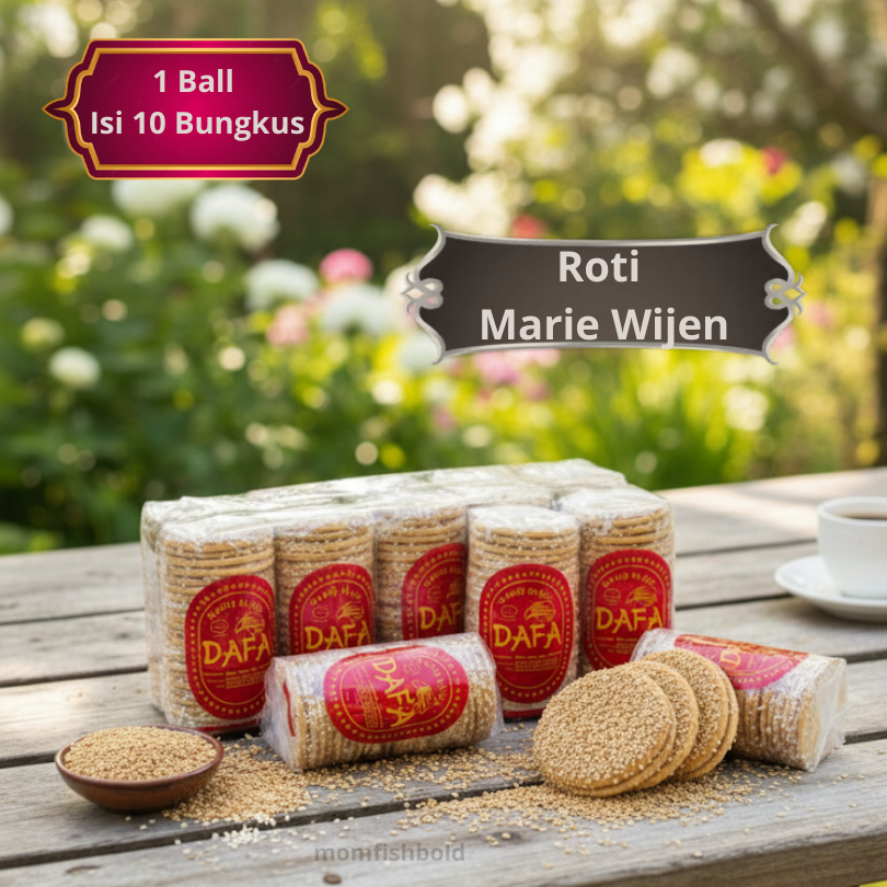 Roti Marie Wijen Enak, Manis Dan Enak, Renyah Dan Lembut 10 bungkus 1 Ball Dafa