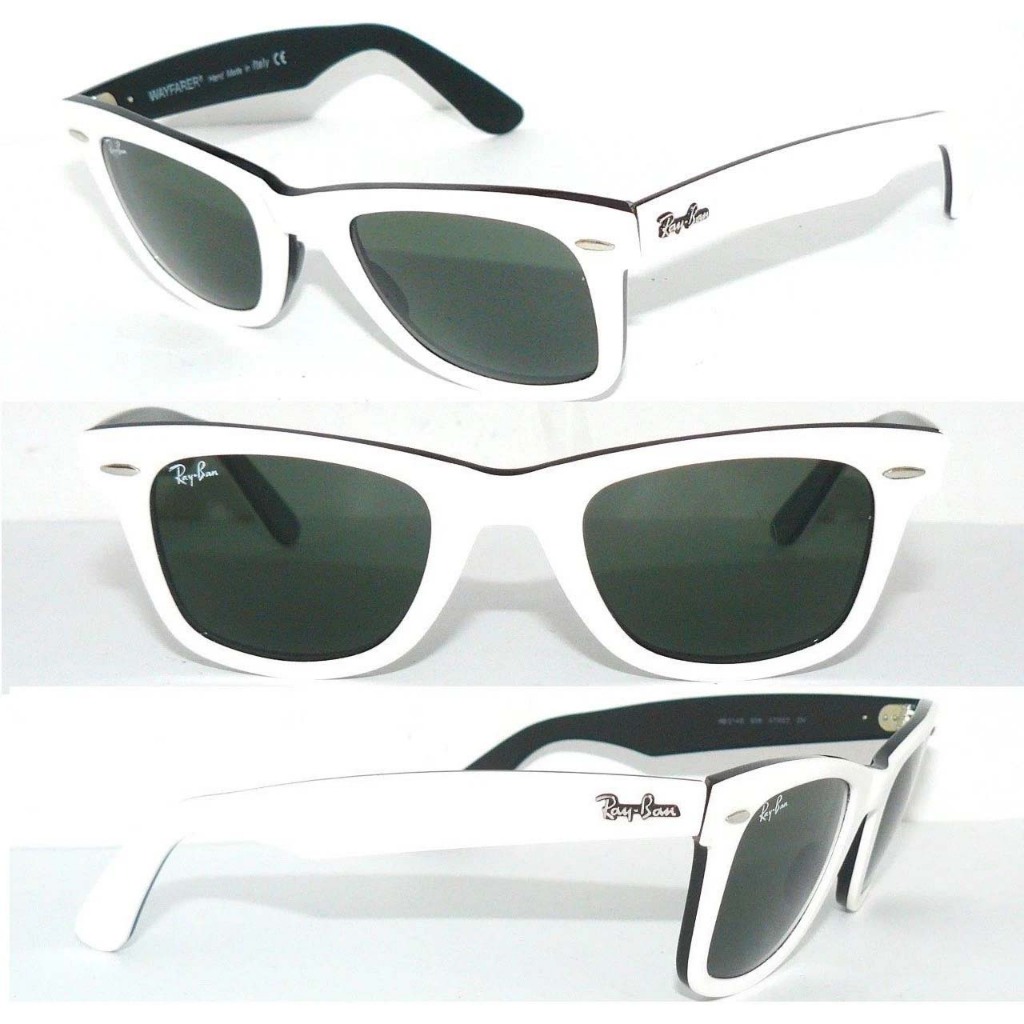 Kacamata Rayban Wayfarer RB2140 956 White Lens Green Original