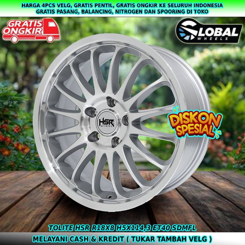 Velg racing R18 velg mobil VinFast VF6| Almaz| Cortez| Terios| Accord| dll velg hsr tolite R18