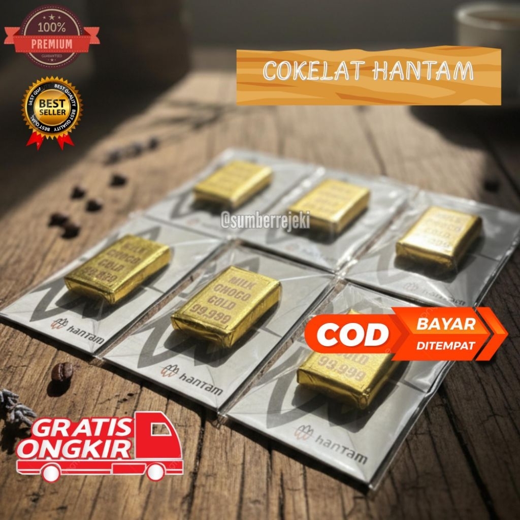 Coklat Hantam viral bentuk emas batangan - Souvernir coklat logam mulia murah unik