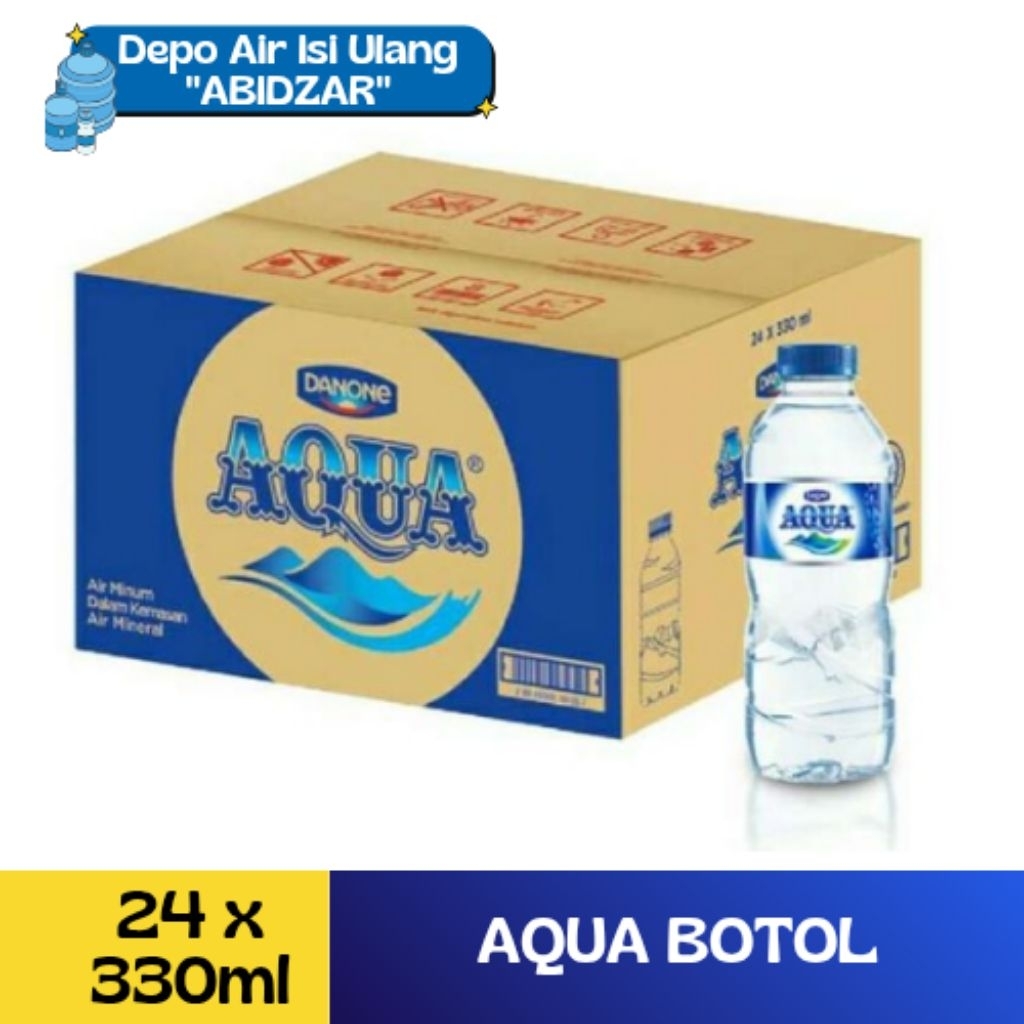 AQUA BOTOL 330ML ( 1 PACK ISI 24 BOTOL ) AIR MINUM AQUA BOTOL / AQUA AIR MINERAL 330ML