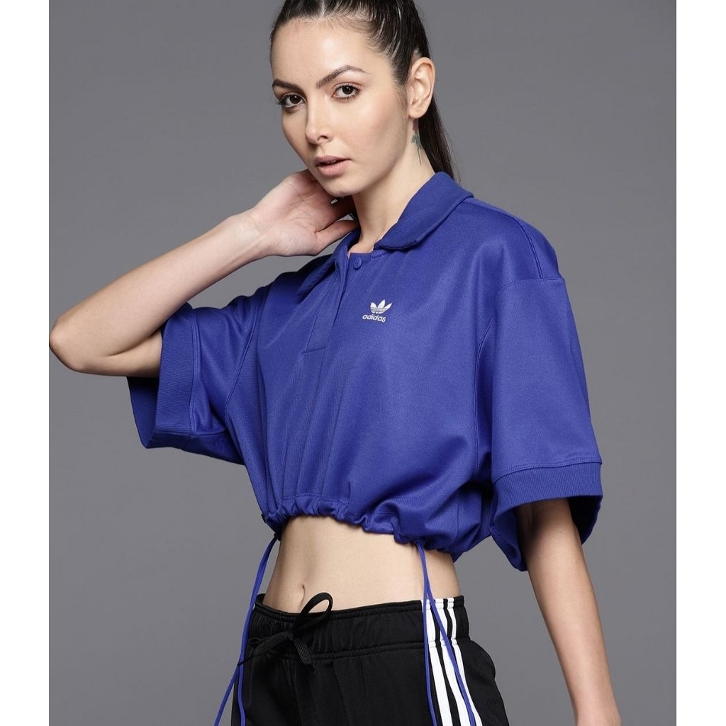 (size L US) adidas Polo Shirt Wanita Biru IC5587