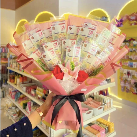 [AE] BUKET UANG 20 LEMBAR + BUNGA | Buket Uang Kosong 20 lembar