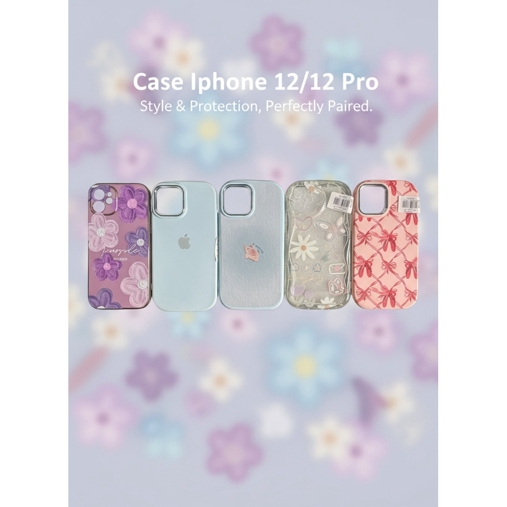 Case iPhone 12 / 12 Pro Aesthetic Floral Ribbon - Casing Apple Motif Bunga & Pita Korean Style Lucu
