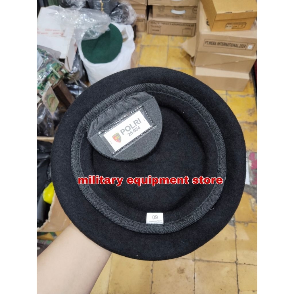 BARET HITAM ASLI JATAH PEMBAGIAN POLRI - TOPI BARET HITAM JATAH POLISI