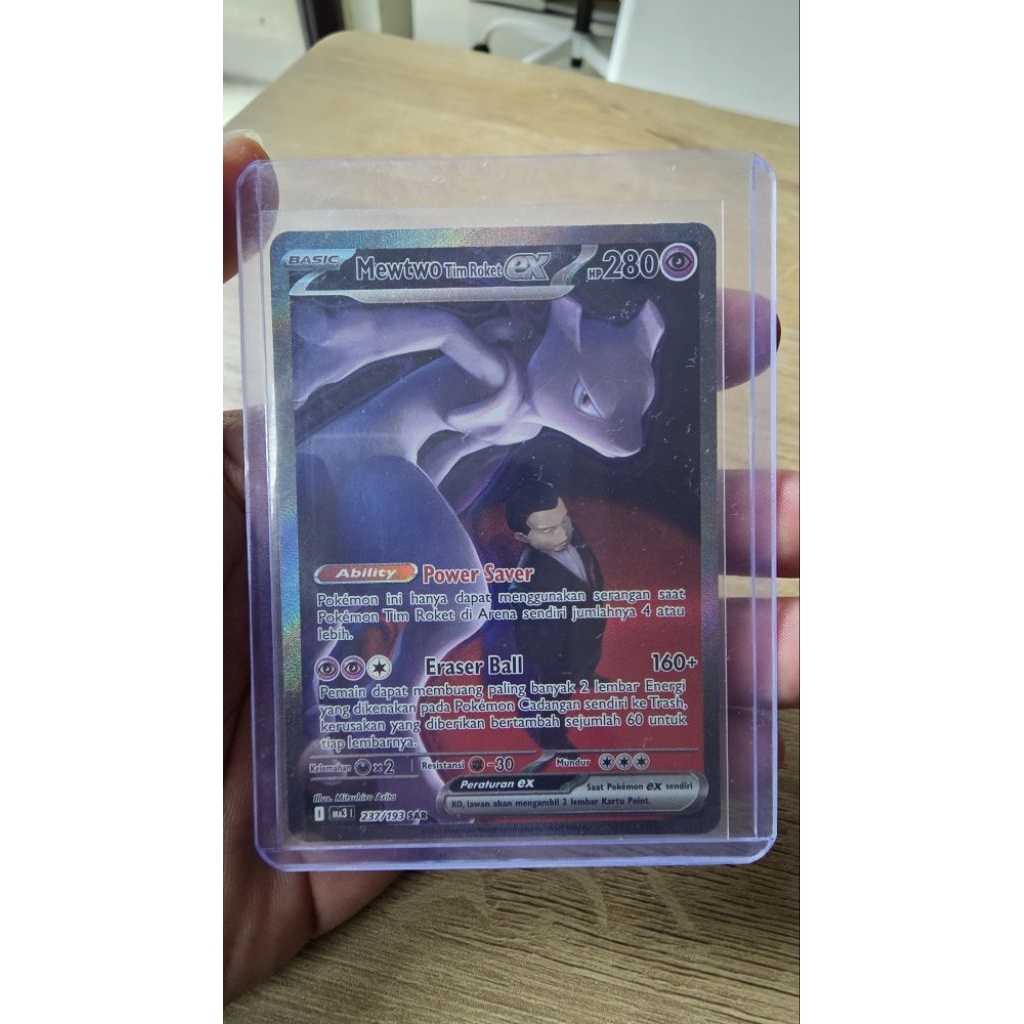 Kartu Pokemon TCG - MewTwo tim roket ex SAR
