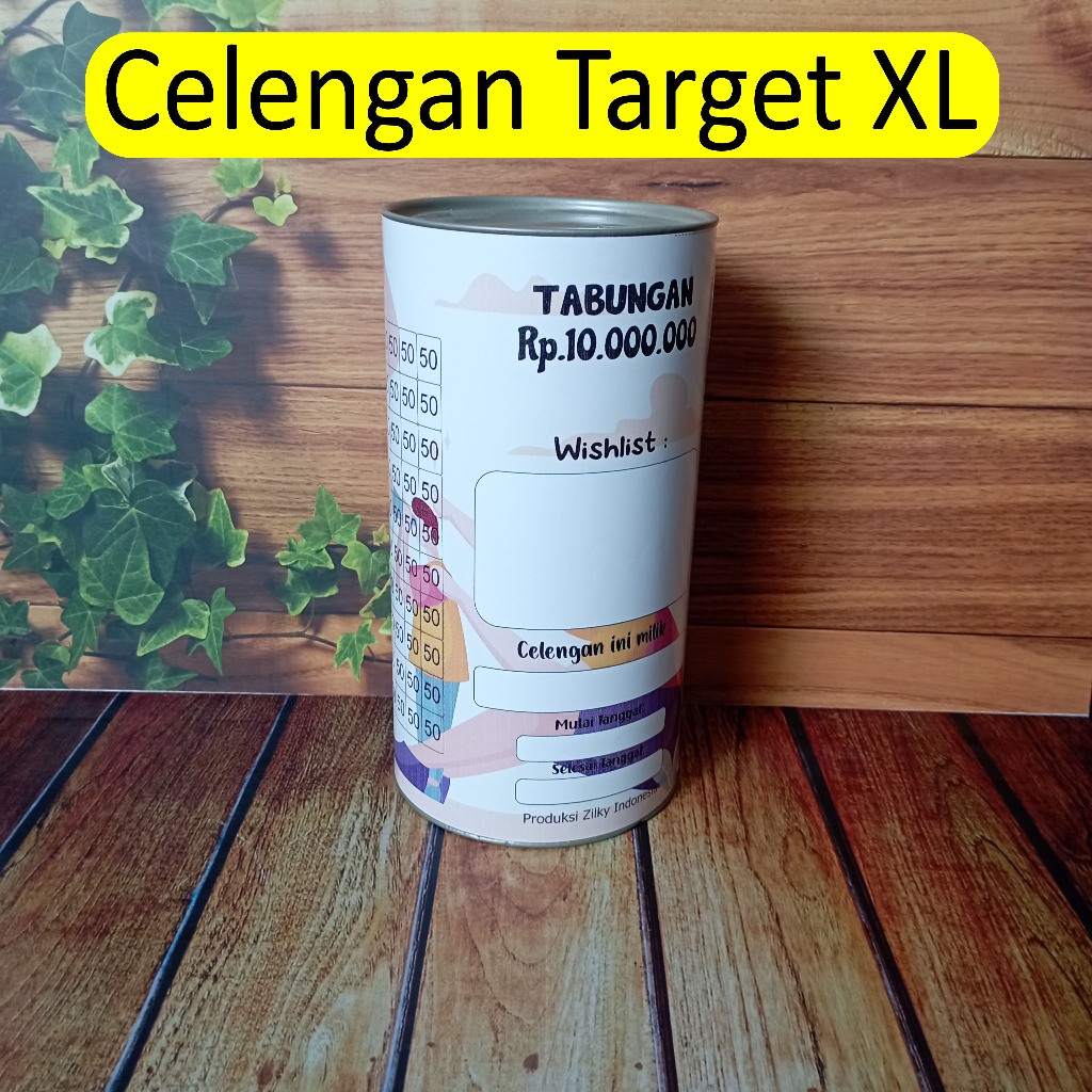 Celengan Target XL Jumbo Besar Tabungan Calengan Celangan Viral Anak 2K 2RB 5RB 5K 10RB 20RB 50RB 10