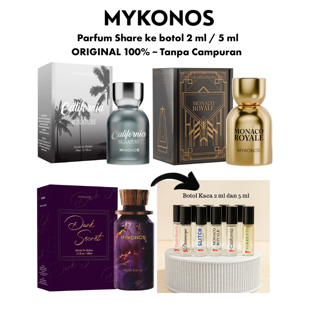 Decant Parfum Mykonos Original Semua Varian 2ml 5ml EDP Penthouse California Monaco Royale Ispahan M