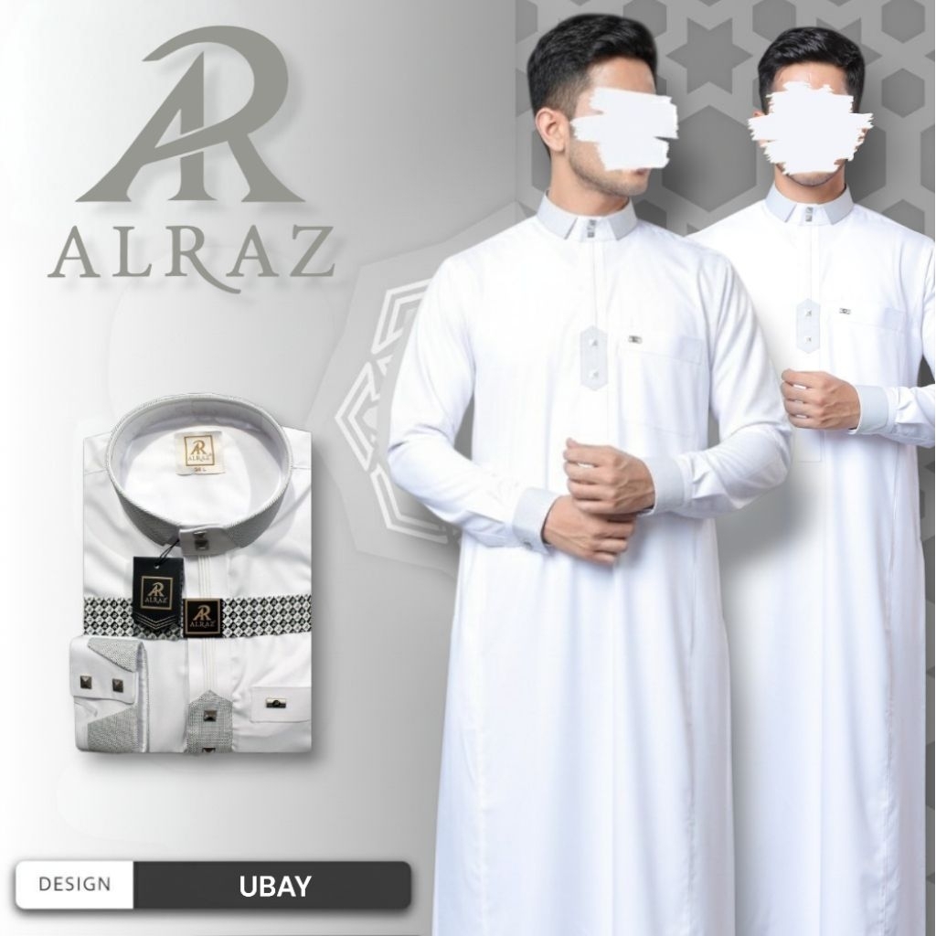 Ramadan 2026 | Jubah Al Raz Premium Kombinasi Model Ubay Putih