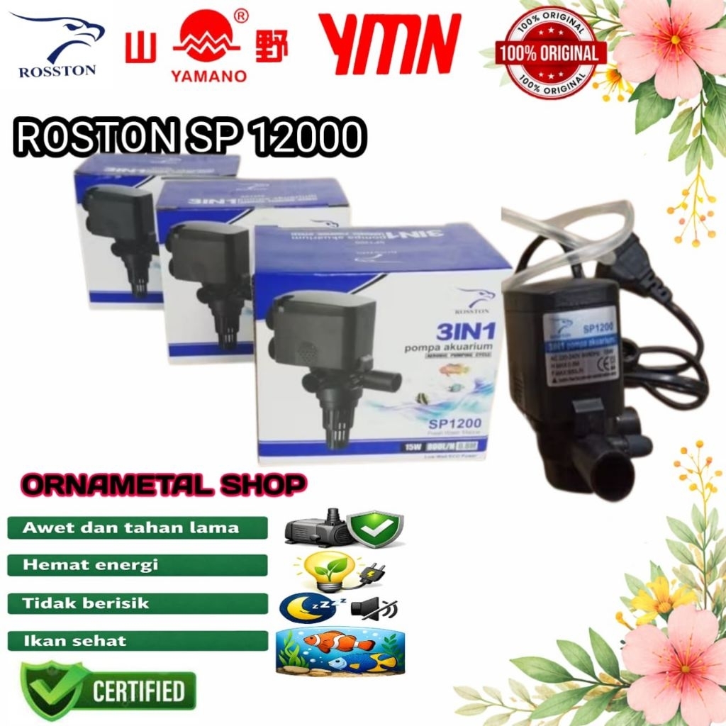 Mesin Aquarium Low watt 8watt F Max 1000ltr/ jam  Rosston Rs 1200