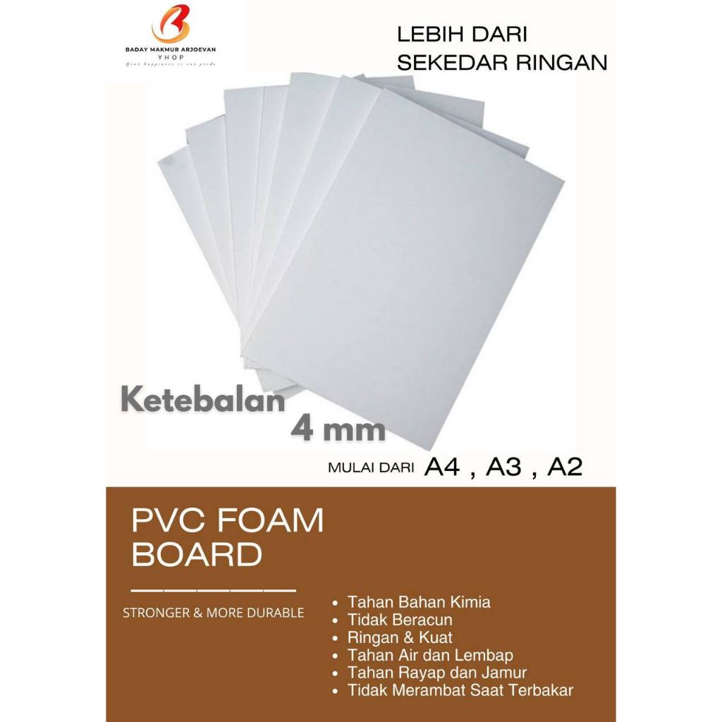 PVC BOARD [Potongan] Ketebalan 4mm | PVC Foam Board A4 A3 A2