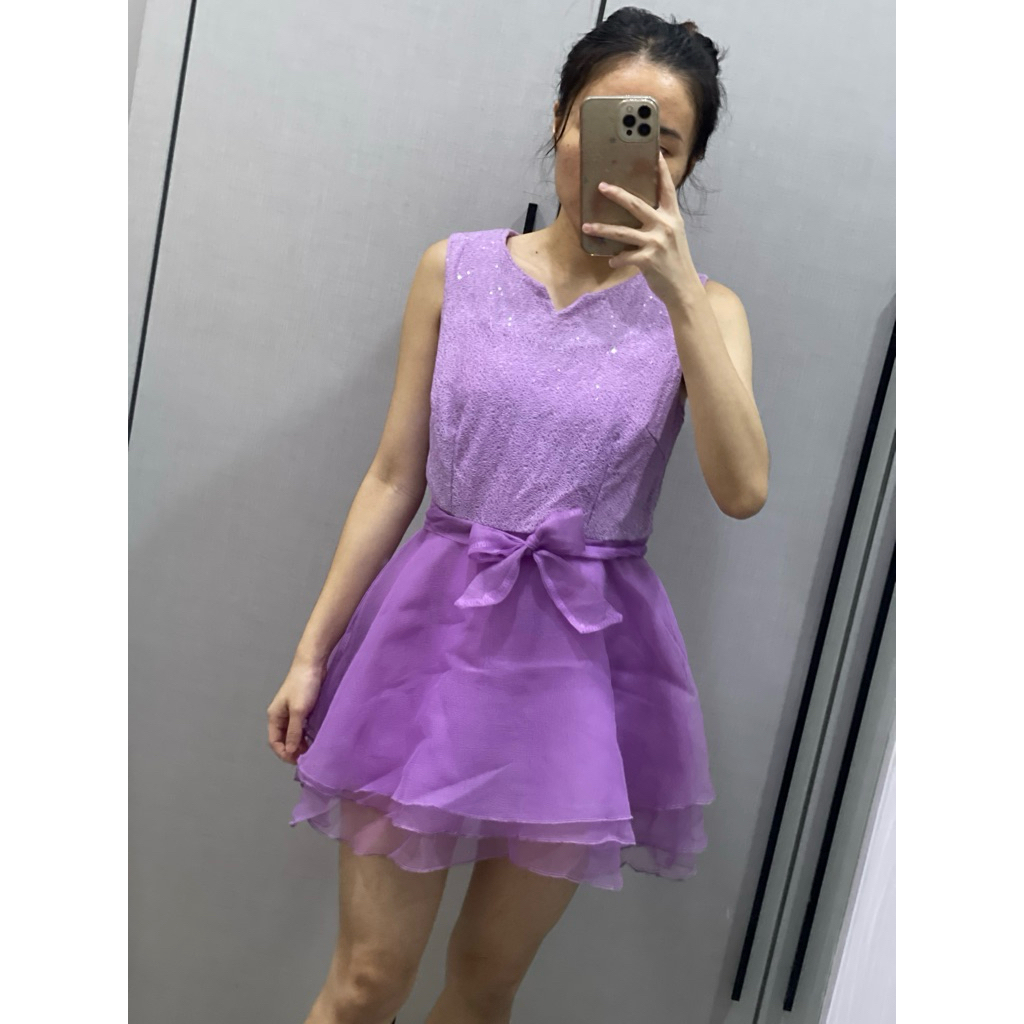 preloved gaun pesta partydress mini dress kondangan nikahan ulang tahun remaja dewasa organza rok tu