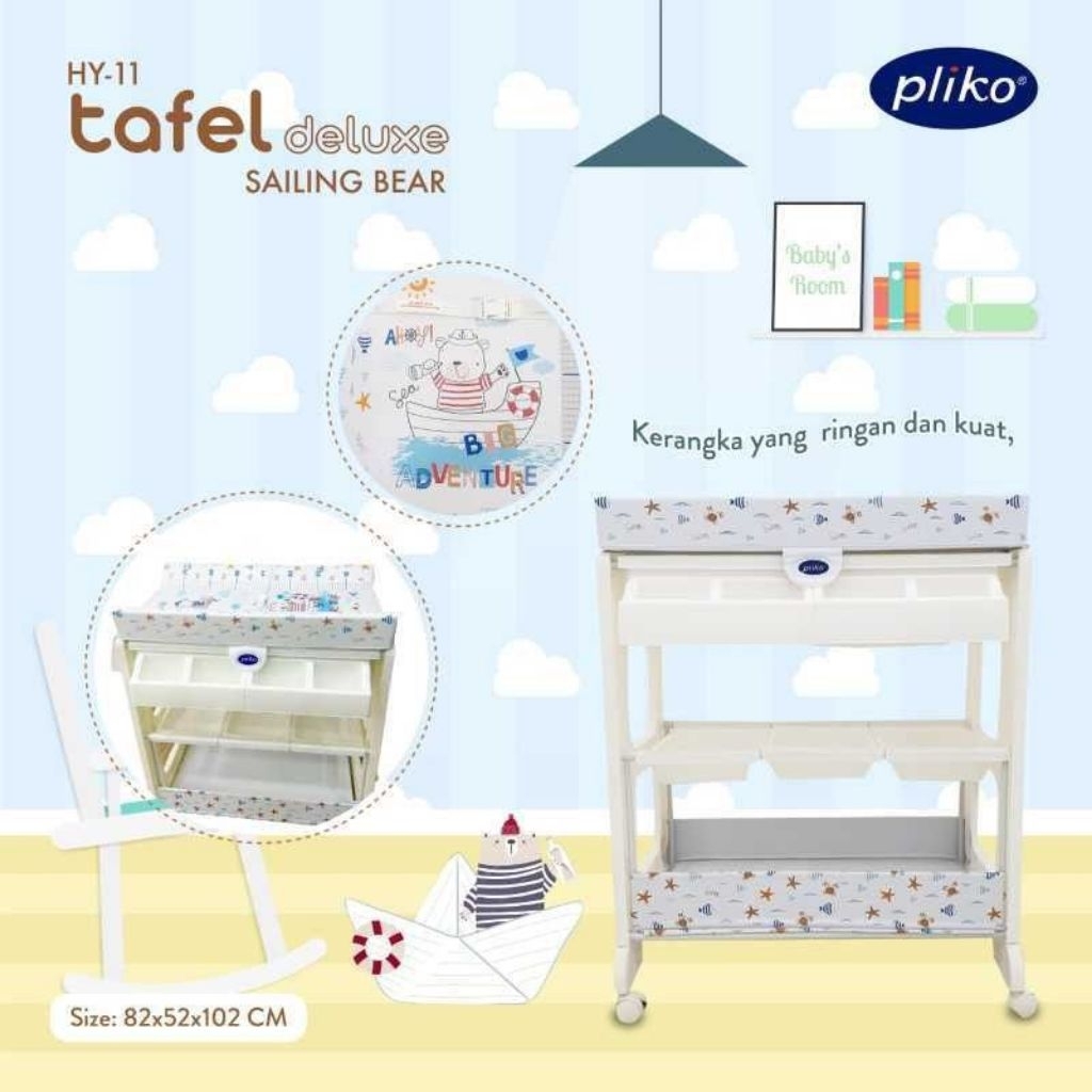 Pliko Baby Tafel HY-11 Deluxe dengan motif Sailing Bear.