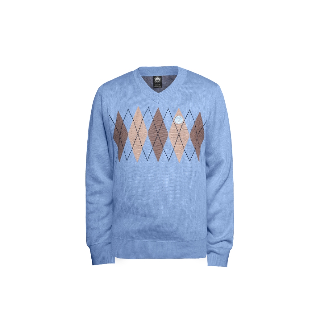 Prung Petrone Knitwear 80's Sweater Rajut Warna Biru Muda
