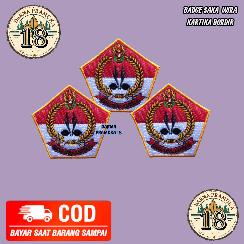 Badge SAKA WIRA KARTIKA Bordir Bet Saka Wira Kartika Bijian