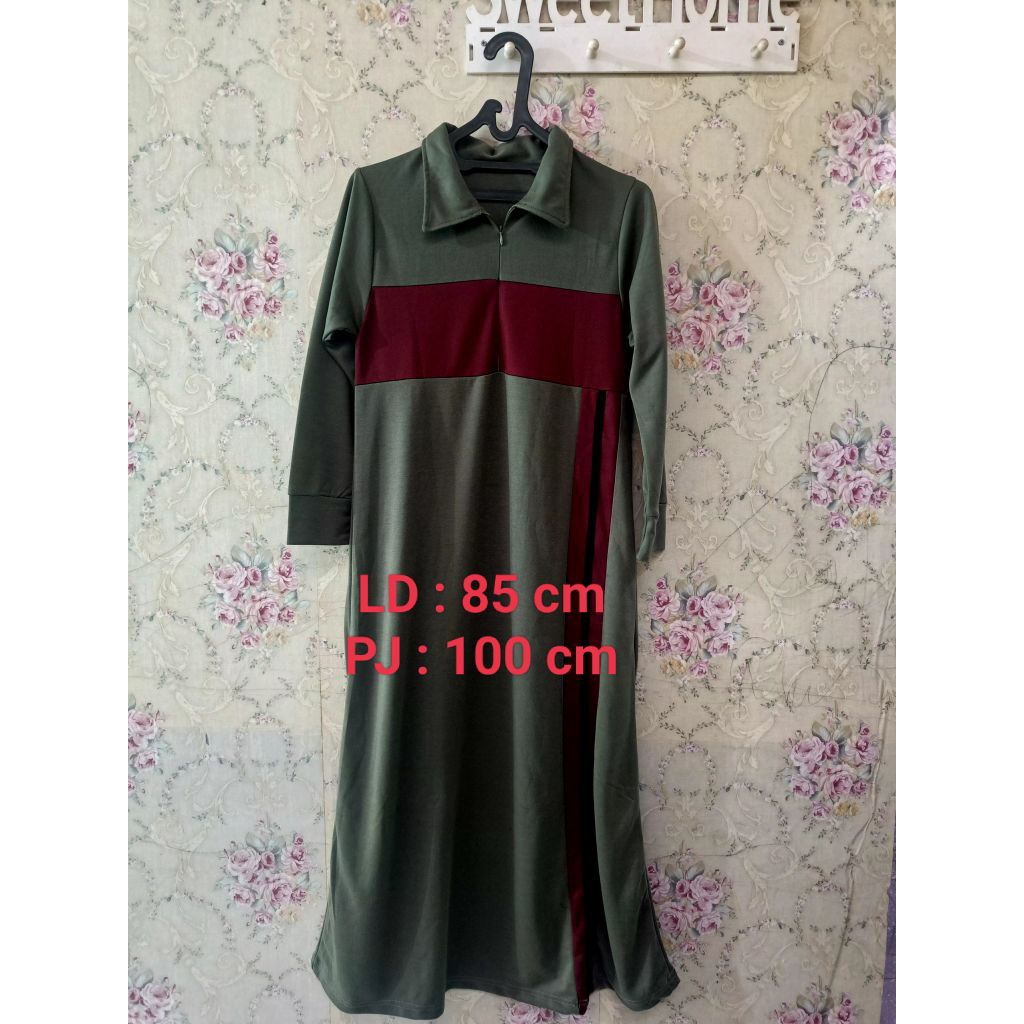 preloved gamis bahan kaos tebal