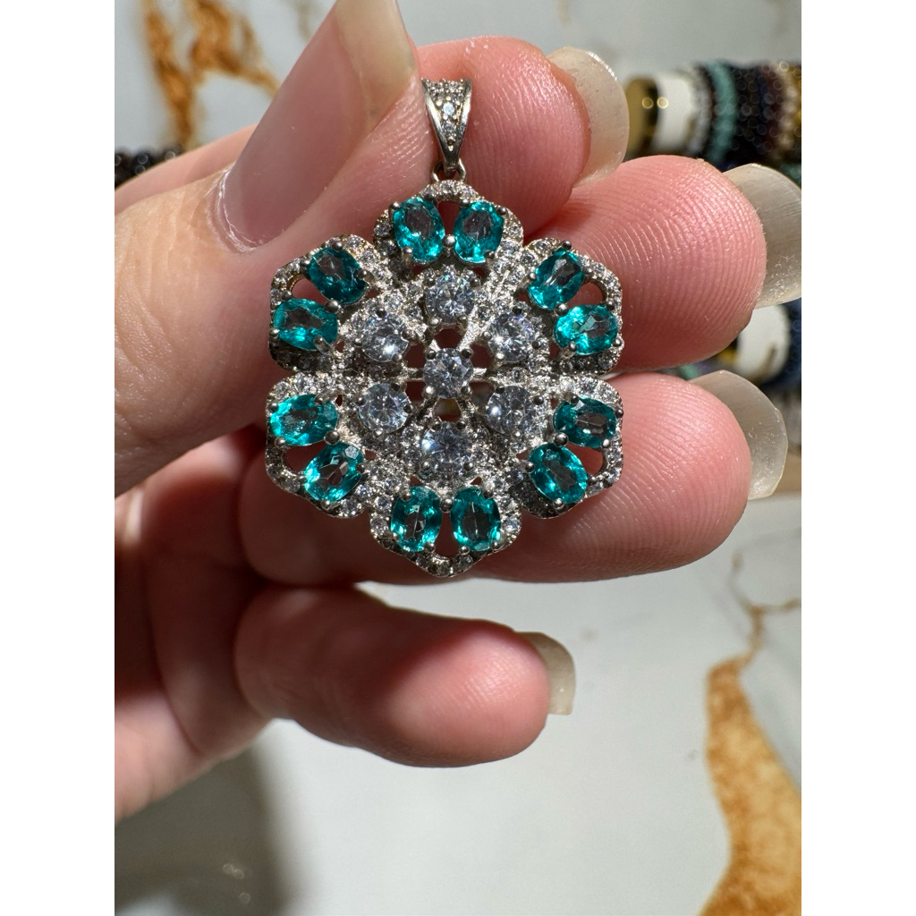 Liontin Paraiba Topaz S925 with certificate