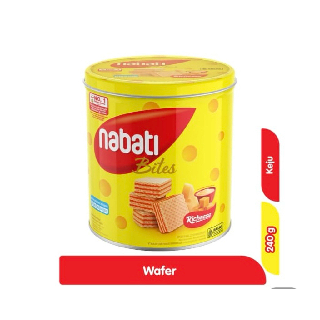 Nabati Bites Wafer Keju & Pink Laba Kaleng 240gr