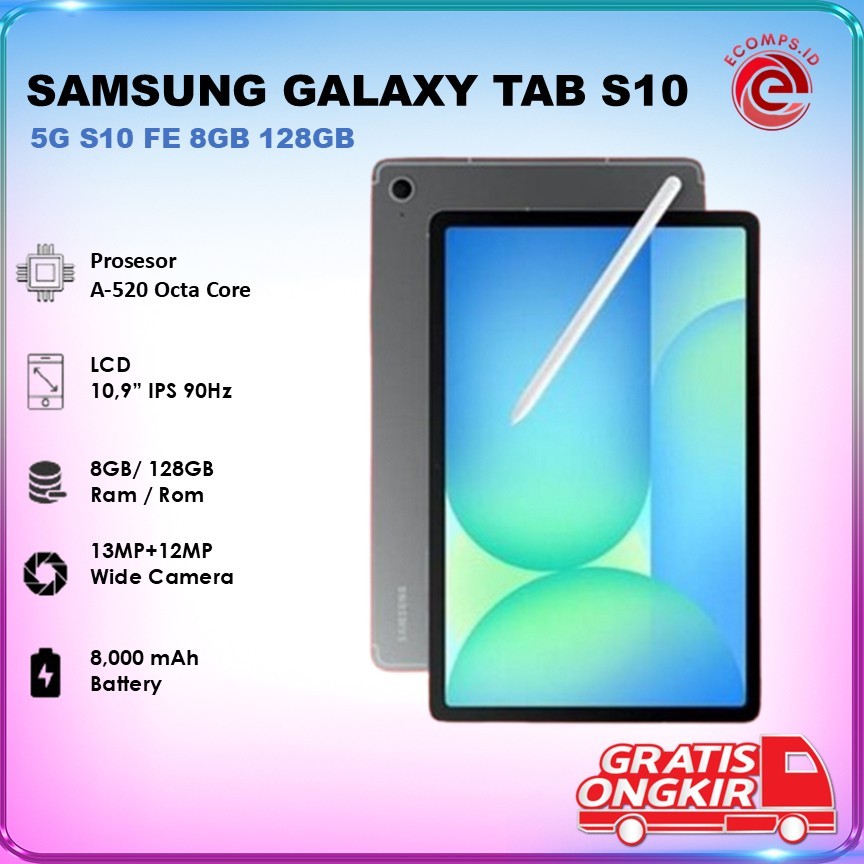 SAMSUNG GALAXY TAB 5G S10 FE 8GB 128GB BLUE