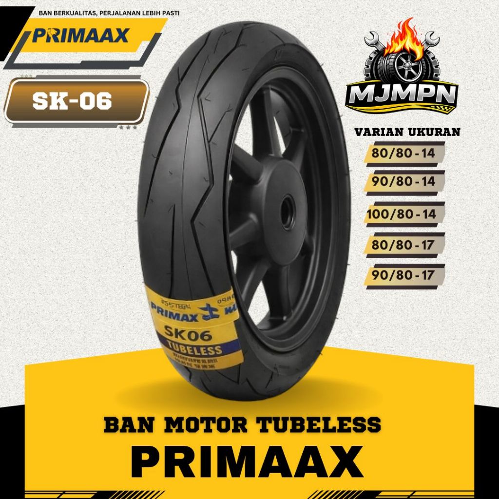 Ban Viral  Ban Motor Tubles Matic Primax Sk06 Original Ukuran Pilih Di Varian Ring 14 & 17