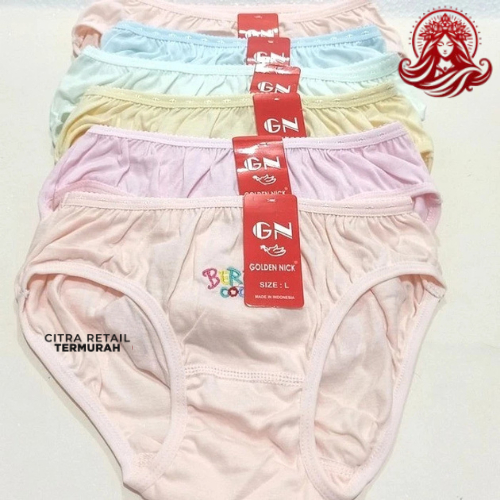 [ 6PCS ] Celana Dalam Golden Nick Bordir sablon | Sablon Golden Nick | Bordir Golden Nick