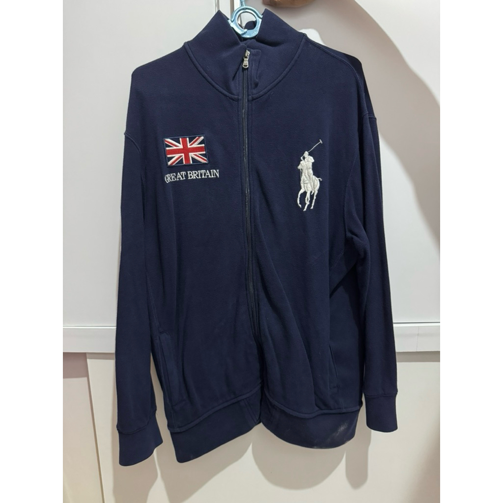 Jacket Tracktop Polo Ralph Lauren Biru Tua Preloved