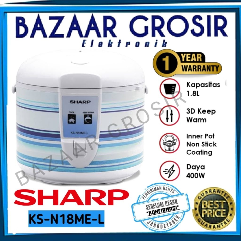 COOKWEAR SHARP KS-N18ME-L/KS N18ME L/KSN18MEL COOKER WHITE 1.8 L 390 WATT