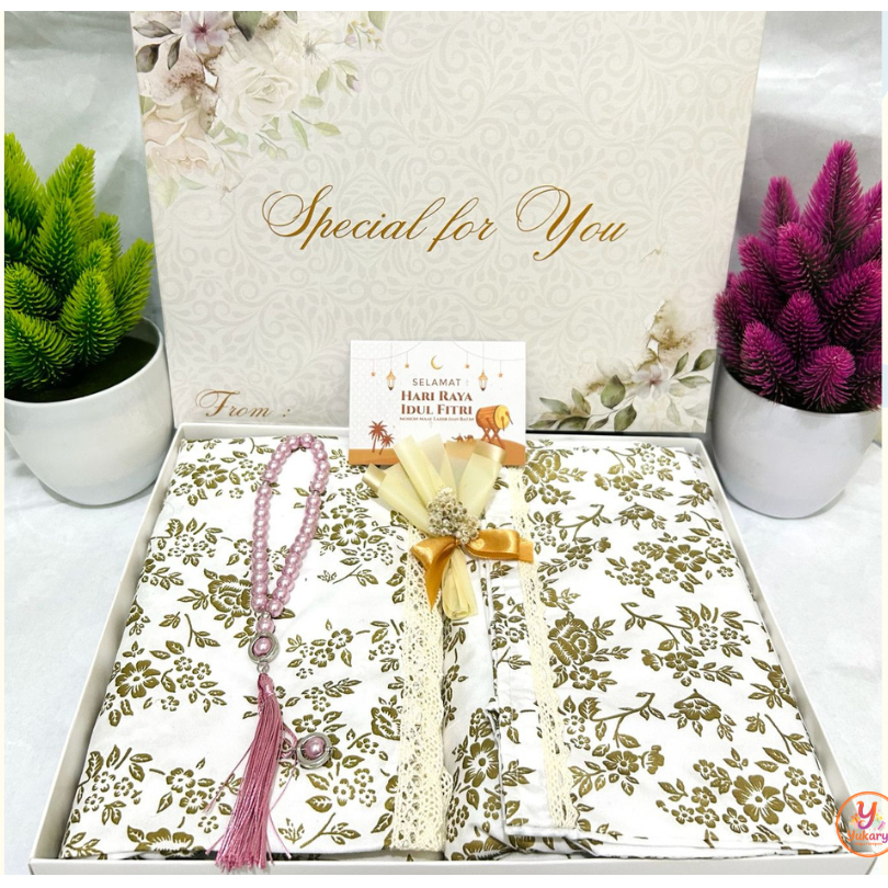 Hampers Mukena Foil Motif Elegan Box Eksklusif Gift Wedding/ Kado Pernikahan/ Hampers Wedding