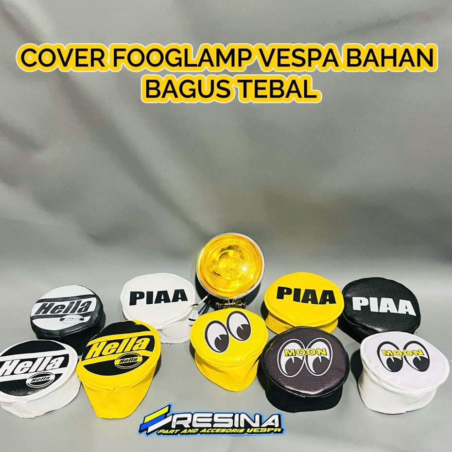 Cover kulit tutup Lampu Foglamp Hologen bilet sorot moods kabut cocok untuk vespa clasik matic di ra
