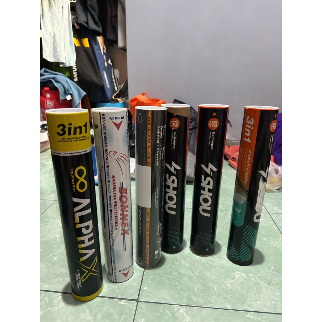 Shuttlecock bekas. shou, alpha x, pison, bonex