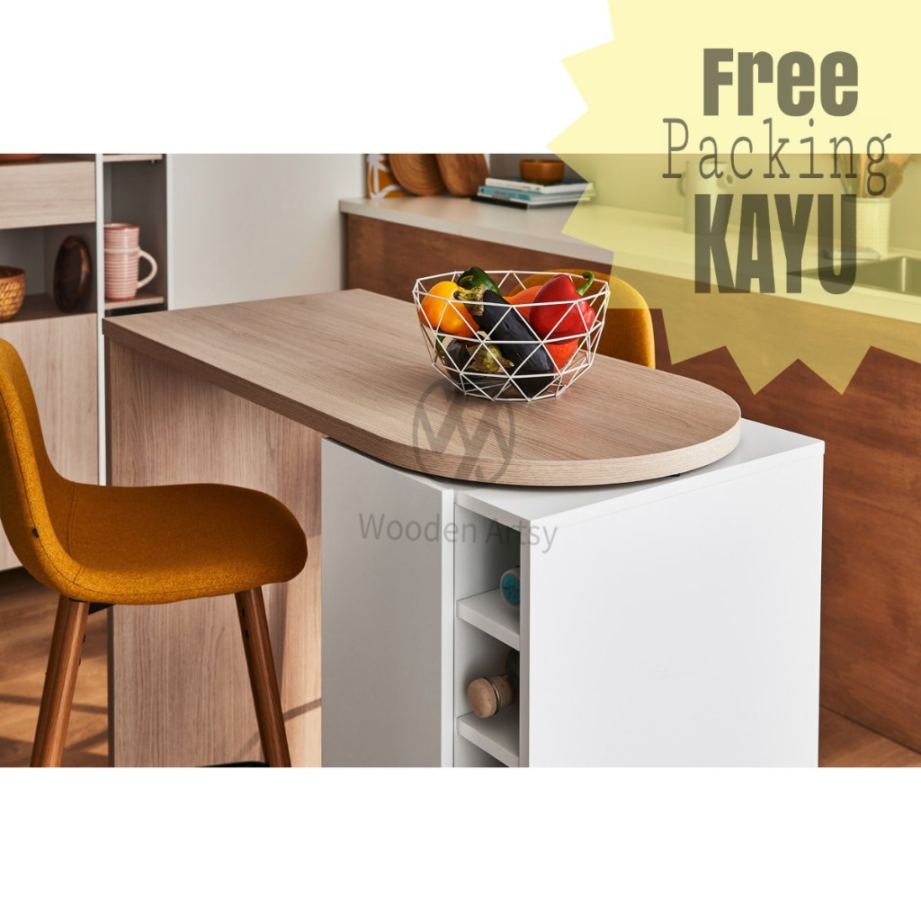 MD02 Meja Mini Bar Minimalis Meja Dapur Kichen set Meja Serbaguna Meja Makan Modern Jepara