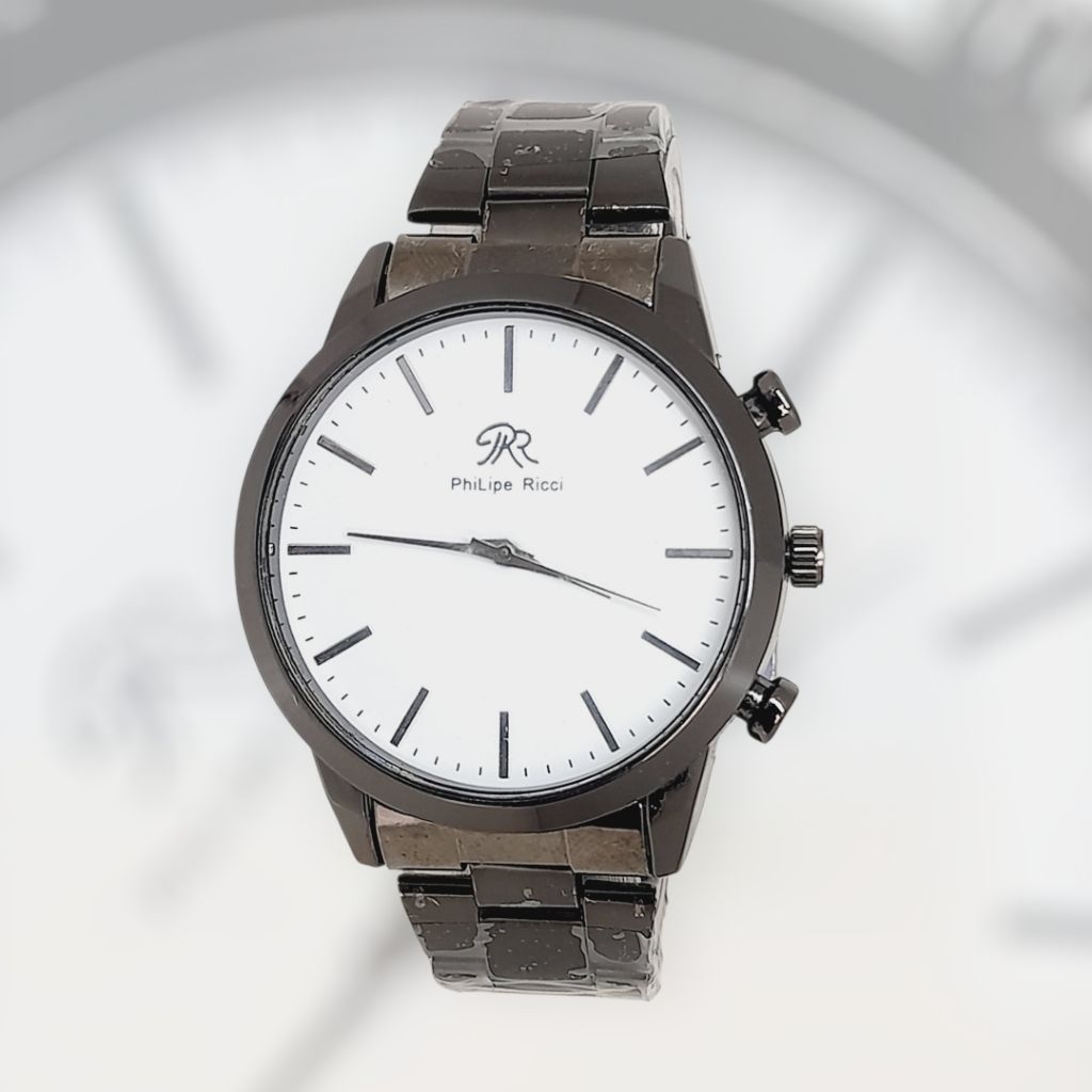 Jam Tangan Pria Philipe Ricci Analog Rantai Hitam Terbaru