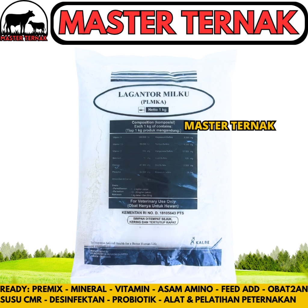 LAGANTOR MILKU 1 KG - Premix Mineral Vitamin Peningkat Produksi Susu & Pertumbuhan Sapi Perah